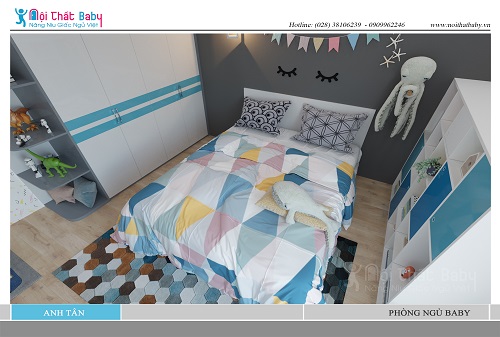 Thiết kế phòng ngủ baby dễ thương ngọt ngào nhà anh Tân - BBT63